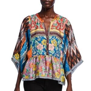 Johnny Was silk Miranda top size Large